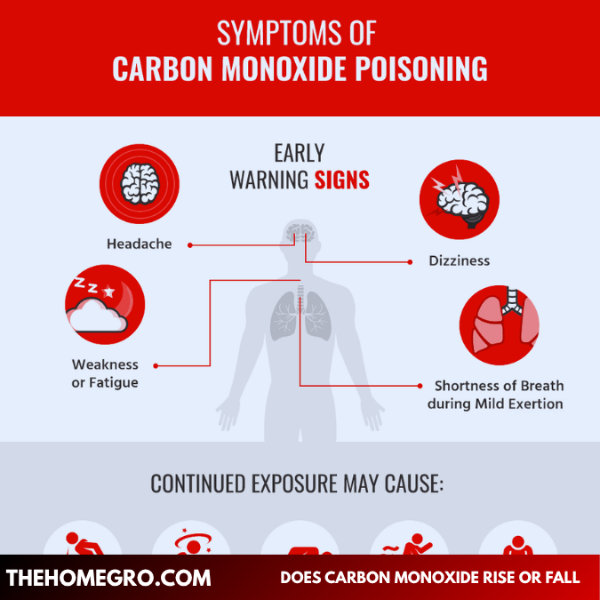 does carbon monoxide rise or fall