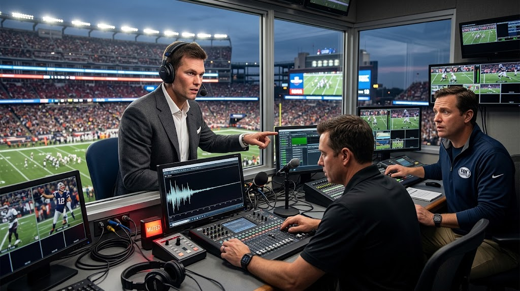 When and where the Fox Sports broadcast error occurred during Tom Brady coverage